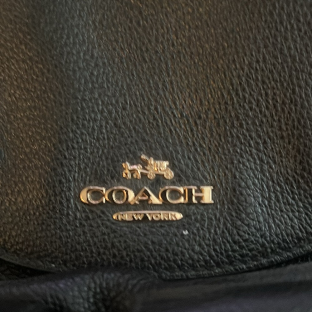 *Authentic* Coach Black Leather Backpack Purse with Gold Accents- like new, EUC - Picture 2 of 10